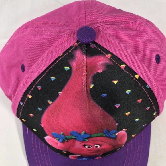 Dreamworks Trolls Baseball Hat Girls Pink Purple Adjustable Snapback Cap OSFM - Picture 7 of 13